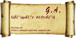 Gáspár Alfréd névjegykártya